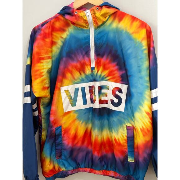 Rue21 Tops - Tie Dye Pullover Windbreaker Anorak Jacket Lined Hood Medium